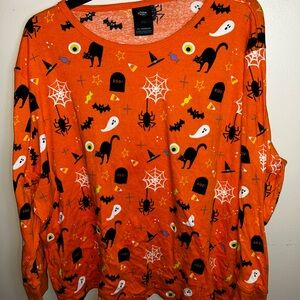 Spooky Halloween Orange Long Sleeve Top